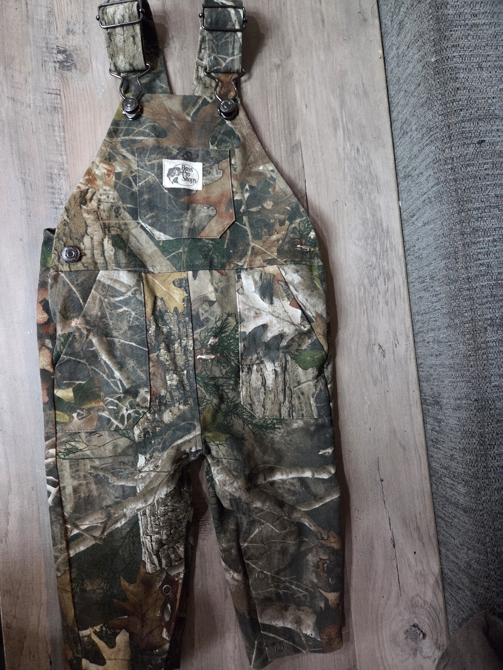 Bass Pro Shops Kids Camouflage Overalls in Green and Brown